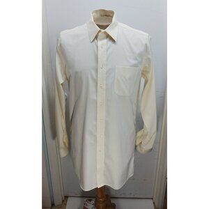 Jos. A. Bank Men's Dress Shirt 16.5/37 Non-Iron Classic Collection Yellow Cotton